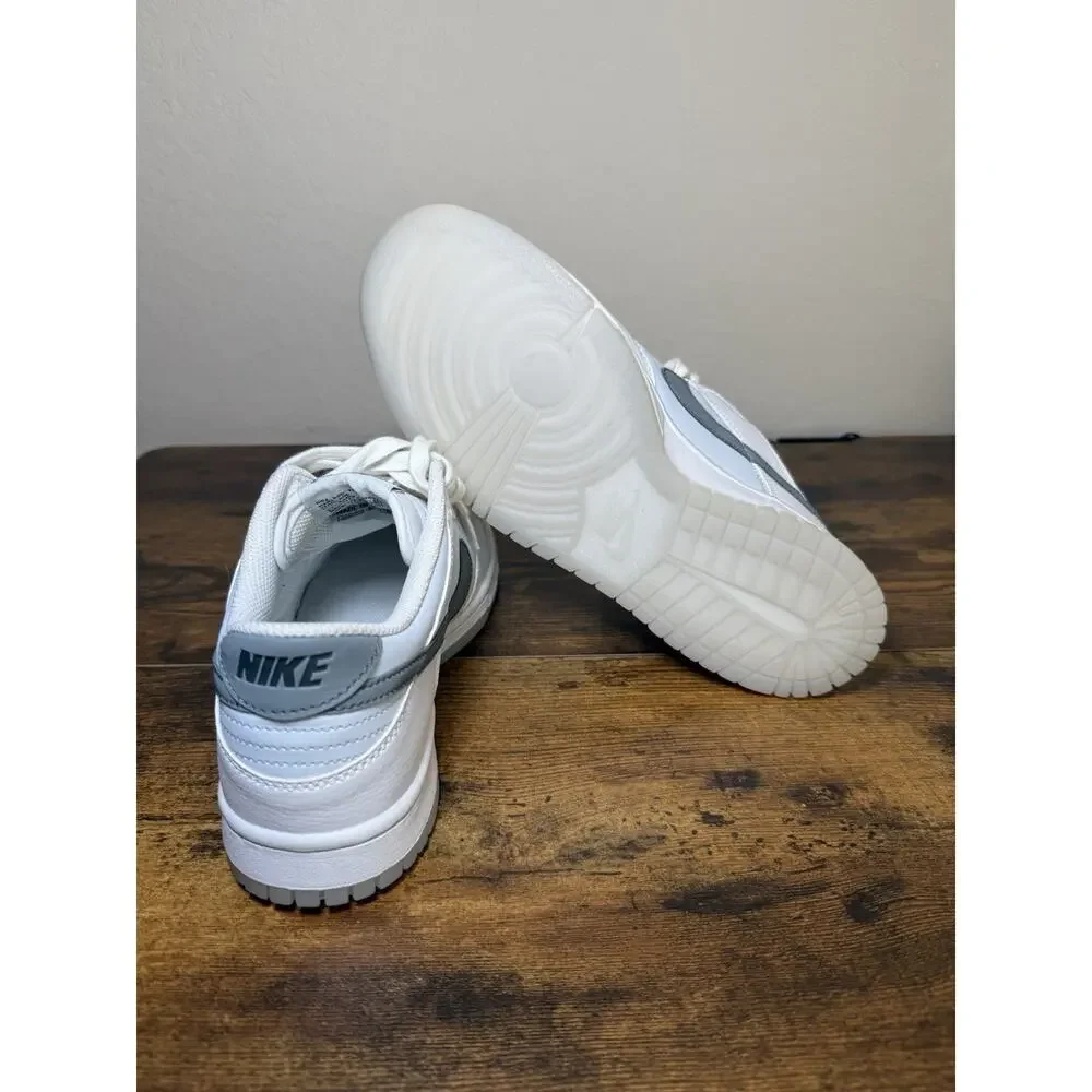 Nike Dunk Low GS “Reflective Swoosh White” Grey Sneakers FV0365 100 Size 7Y